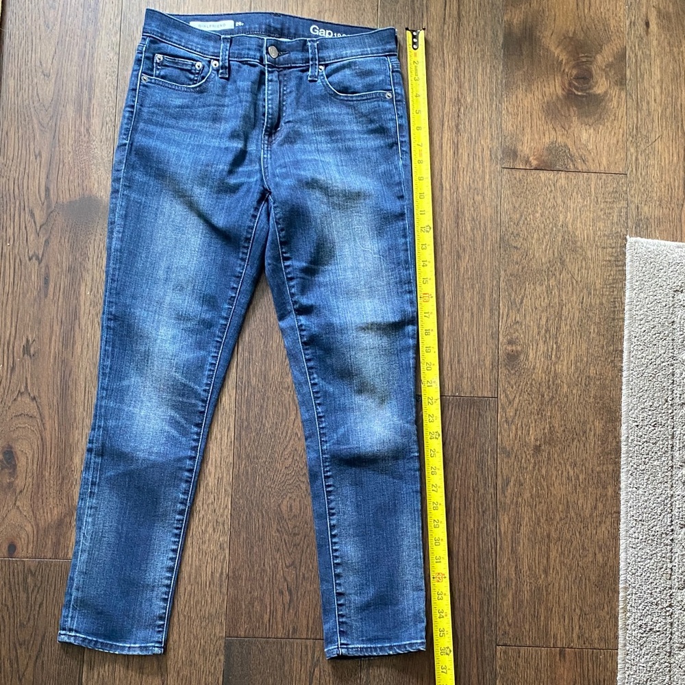 GAP Women's Dark Blue Girlfriend Straight Leg Jeans, 26 R - Picture 6 of 6